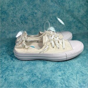 Converse CTAS Shoreline Women’s Retro White Canvas Low Top Slip On Shoes Size 6